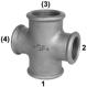 GF Malleable Fittings croce rossa 180 180 2 - 1 G