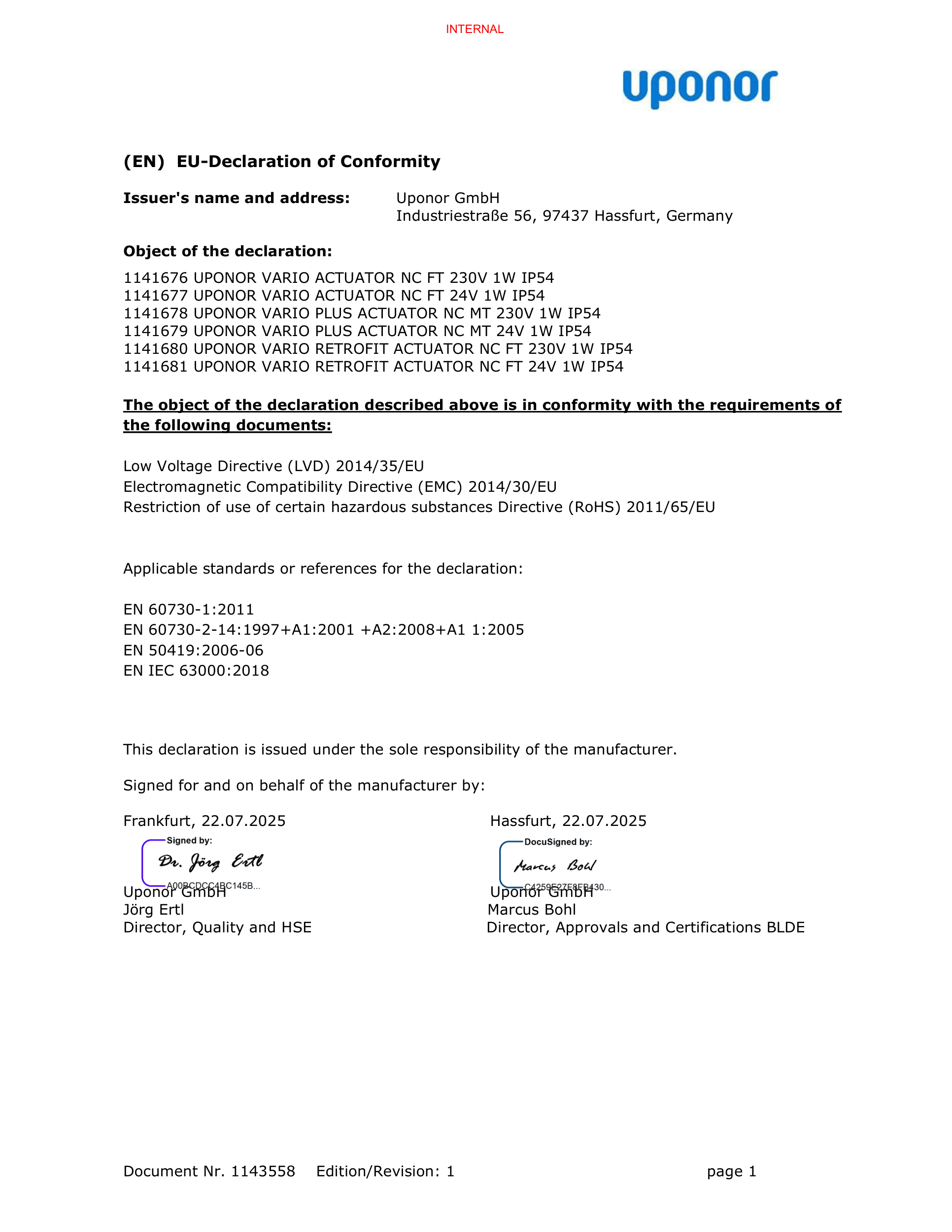 Uponor DoC Vario 1141676 INT (1143558)