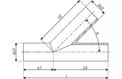 SURVE PE KOLMIK  40/40X45 PN16 SDR11 PE100 LONG