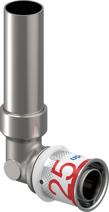 Uponor S-Press PLUS knie overgangsstuk verchroomd plated 25-22CU l=250mm