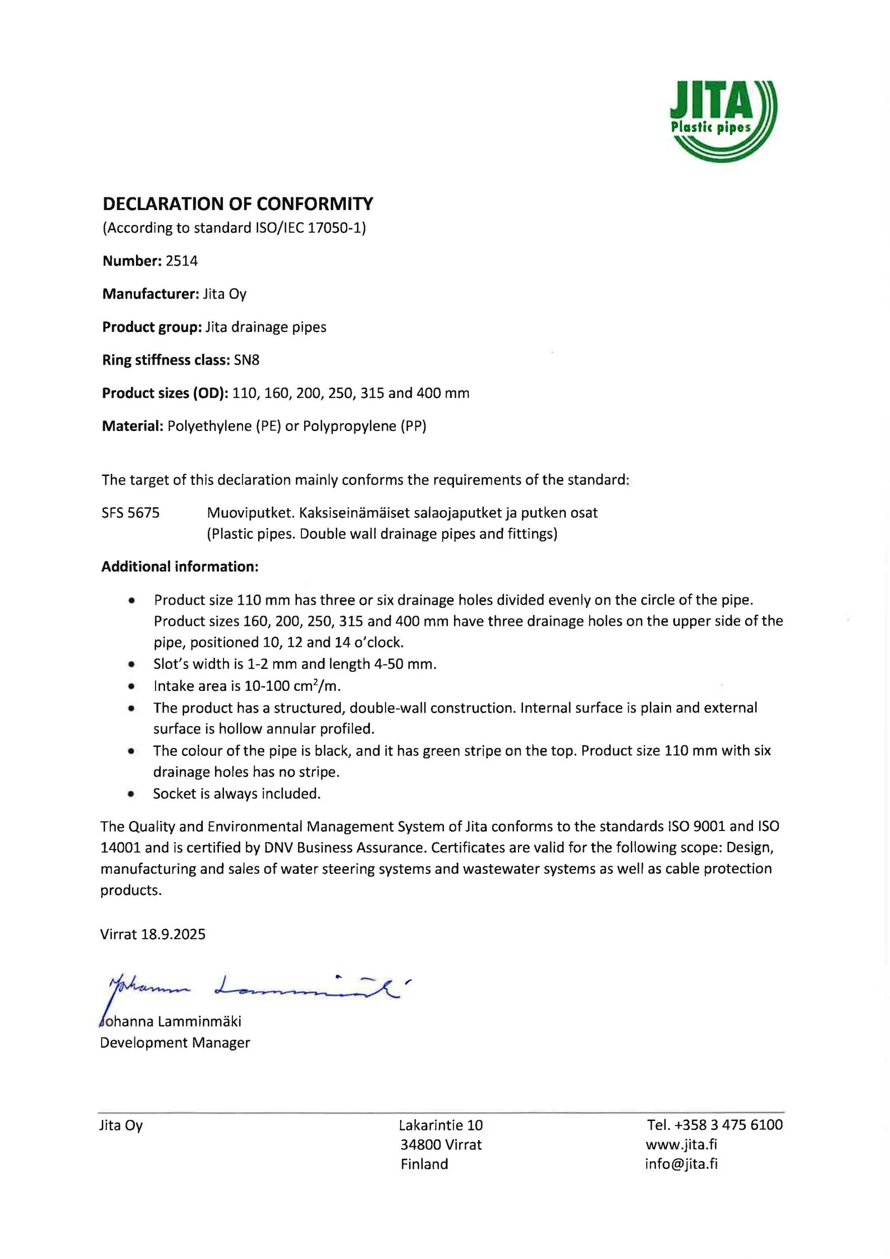 Declaration of Conformity (EN)